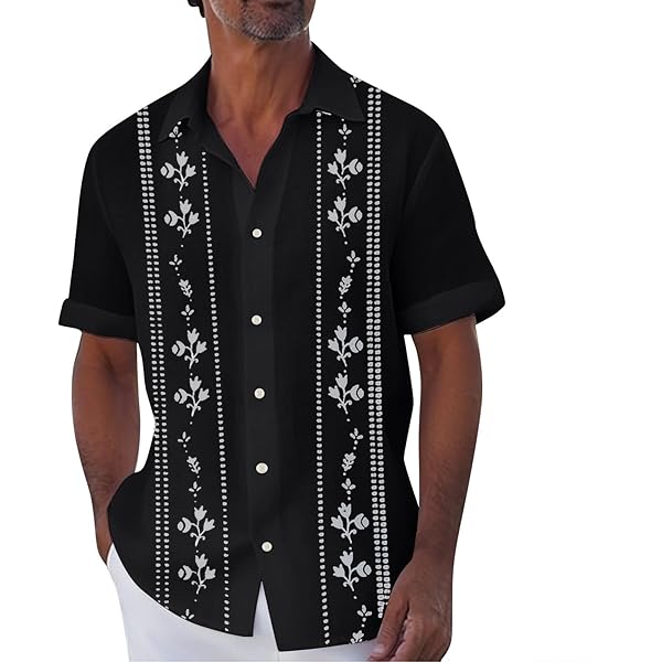 Amazon.com: WENKOMG1 Mens Guayabera Shirt Summer Short